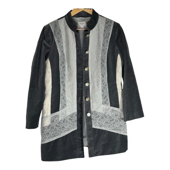 Chico's Women's Romantic Lace Victorian Duster Coat  Size 1 Large - Picture 2 of 9